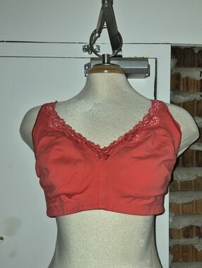 Ti Voglio Wirefree Cotton Lace Trim Bra Size 48C Camilla